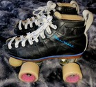 Riedell Blue Streak Roller Skates Women s Sz 5 Pro Derby Speed Skates Rare   
