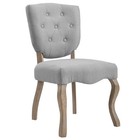 Modway Array French Vintage Tufted Upholstered Fabric Dining Chair Light Gray