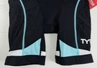 Nwt Women   s Tyr Competitor 8    Triathlon Shorts Black   Light Blue Size Xs