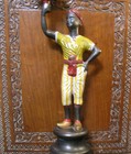 Very Fine Metallic  bronze   Blackamoor Candleholder Figurine 