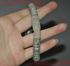 Chinese Old Jade Carved Ancient People Amulet Bracelet Hand Chain Statue
