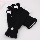 Led Fingerless Gloves Colorful Glowing Light Up Party Costume Black