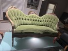 Antique Carved Wood Loveseat