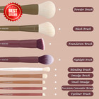 Makeup Brushes   5 Colors Essential Kabuki Makeup Brush Set With Ultra Soft Synt