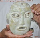 China Hongshan Culture Old Jade Carved Feng Shui Sacrifice People Face Mask