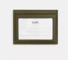 Coach Slim Id Credit Card Case Jacquard  Leather  Signature  olive Green