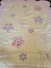 Pottery Barn Kids Purple Floral Crib Quilt Reversible Scalloped 48x35 