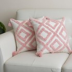 Boho Holiday Tufted Cushion Cover     Artisan Handcrafted Cotton Pillow Cover Set