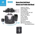 46mm Low Profile Tripod Head 360 Rotating Panoramic Ball Head Load 55lbs 25kg