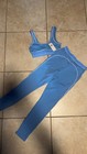 Alo Blue 2-piece Yoga Set Sports Bra   Leggings Sz M