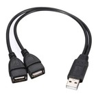 2pack Usb 2 0 Male To 2 Dual Female Jack Y Splitter Hub Power Cord Adapter Cable