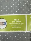 Circo Fitted Crib Sheet 100  Cotton 200 Thread Count 28x52 Gray Polka Dot