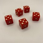 Old Version  Fabulous Las Vegas Opaque Red Gambling Dice Lot Of 5 Vintage 