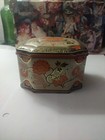 Antique Hudson Scott   Sons Floral Metal Tea Box Container Vintage England Tin