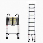 9 5 Ft aluminum Multi Purpose Folding Telescoping Extension Ladder With Hooks  3
