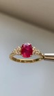 2 54 Ct Oval Cut Natural Ruby Diamond Engagement Ring 14k Yellow Gold Size 6
