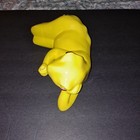 Arnels Yellow Lounging Ceramic Frog Figurine Smoking Pipe  Small Chip On Pipe 