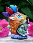 Aztec Jaguar Warrior Sugar Skull Day Of The Dead Handmade Mexican Folk Art Sm Sz