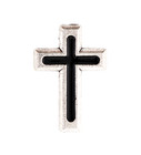 Black   Silver Tone Cross Lapel Pin  pack Of 2 