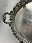 Antique Barker Ellis Uk Silver Plate Serving Platter Tray Handled Grape Leaves