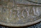 1804 Draped Bust Half Cent Crosslet 4 With Stems - Fine  Early Date 1 2c Penny