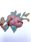 3 Piece Burwood Products Hummingbirds Flower Wall Art 3303 Usa Vintage Mcm