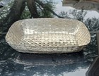 Vintage Taxco Chiquihuite Mexican Silver Hand Woven Basket Trinket Bread Decor