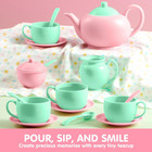 18-piece Kids Tea Party Set  Pretend Play Plastic Mini Kitchen Toys Ages 3-6 Set