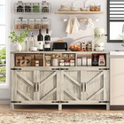 55  Farmhouse Buffet Cabinet With 4 Doors Wood Kitchen Sideboard For Dining Room