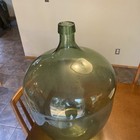 Vintage Demijohn Winecarboy Huge Green Glass Bottle 25 5  Tall 17 5  Wide