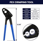 Angle Head Pex Pipe Plumbing Crimping Tool  1 2    3 4  Pex Combo Crimp Tool Wit