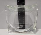 Vtg Square Clear Glass Ashtray  Mcm cigar cigarette man Cave No Chips cracks