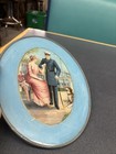 Vintage Flue Cover Oval Paint   Print Victorian Soldier Officer   Lady Parasol