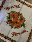 Vintage 1950s Florida Souvenir State Oranges Pre-disney Square Rayon Scarf
