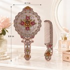 Vintage Hand Mirror Comb Set - Antique Vanity Handheld Makeup Mirror Copper