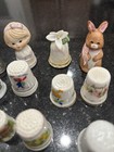 Vintage Lot Of  36 Thimbles A Mix Porcelain metal ceramic    