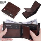 Mens Rfid Blocking Leather Wallet Credit Card Id Holder Zipper Purse Waterproof
