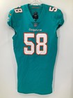  58 Jason Strowbridge Miami Dolphins Game Used Aqua Nike Jersey Sz-46 2018