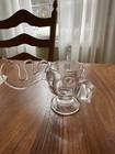 Warner Bros  Clear Glass Moose Mug Bullwinkle Marty The Moose Antlers 8 5   x4 25   