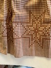 Vtg Apron Brown White Gingham Handmade Chicken Scratch Embroidery Bethlehem Star