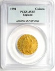 1794 Britain England George Iii Gold Guinea Coin 1g - Certified Pcgs Au55 - Rare