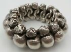 Rare Heavy Antique 19th Century Rajastan India Sterling Silver Tribal Bracelet