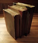 Vtg Faux Books Bookend Hand Painted Wood Books Antique Look Retro Decor