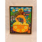 Vintage Cuban Folk Art Oil Painting By Nancy Reyes Framed Tropical Portrait