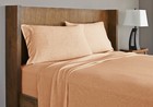Brand New 100  Cotton Jersey Knit Queen Size Sheet Set Color Orange Cream