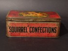 Rare Original Antique English Squirrel Confections Tin Box