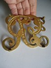 King George Cipher Brass Trivet Williamsburg Virginia Metalcrafters 1949 Cw10-9