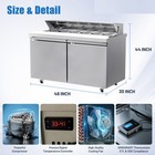 Mega Top Commercial Refrigerator 48   Salad Sandwich Prep Table W 12 Pans 2 Door