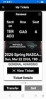 Nascar Infield Tickets For The Race Weekend Of March 22nd