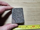 Vintage Letterpress Printing Block Beautiful Woman Wearing Necklace